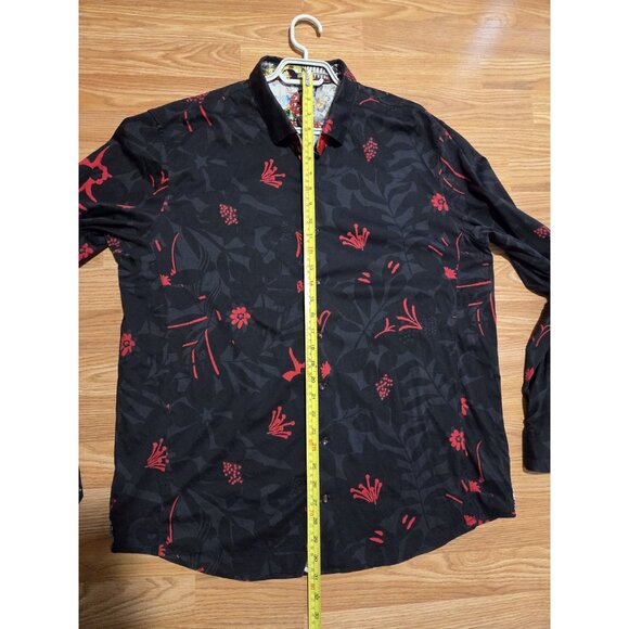 Au Noir Long Sleeves Men Shirt Size 6 Black And Red Pre-Owned - Picture 5 of 8